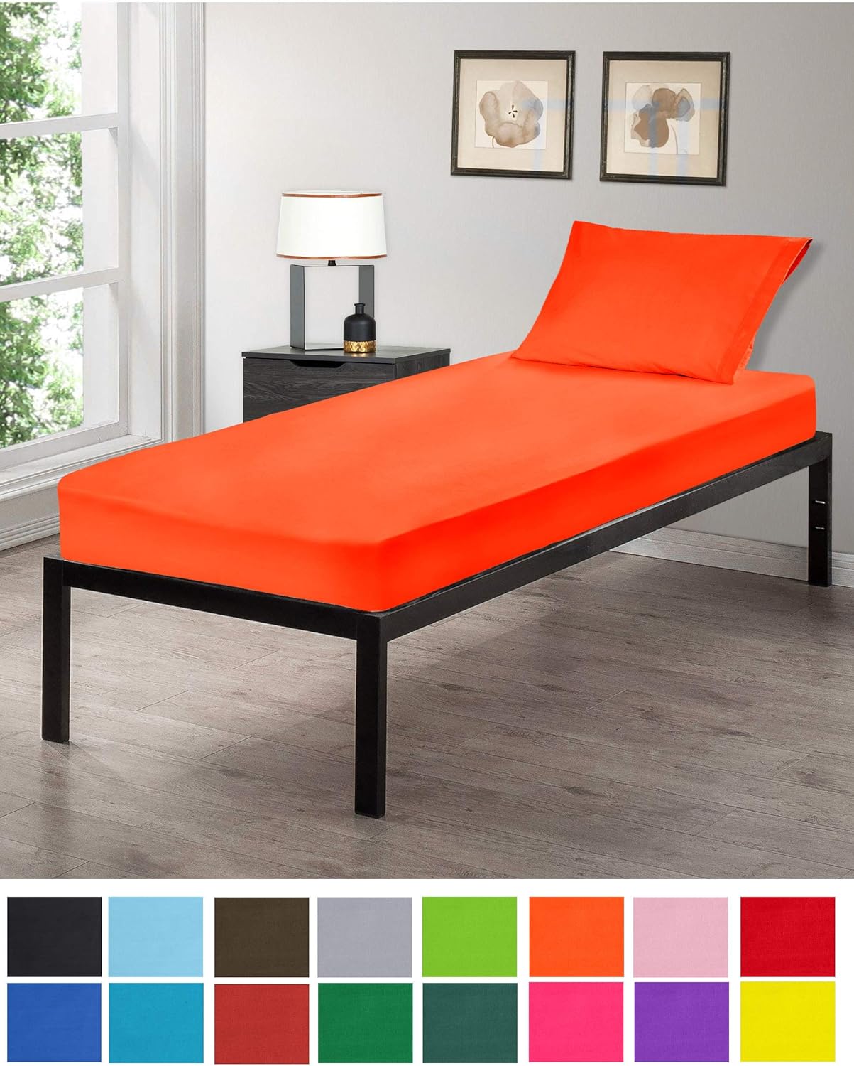 orange cot bedding