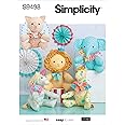 Simplicity Easy Plush Stuffed Animals Sewing Pattern Kit, Code S9498, One Size, Multicolor
