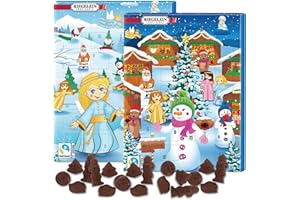 Needzo Riegelein Chocolate Advent Calendars Countdown to Christmas 2024 Calendar Tracker for Boys or Girls, Fun Holiday Activity, Pack of 2