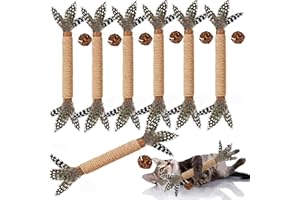 GREMBEB Cat Toys, 7 Pack Silvervine Cat Feather Toy Kitten Chew Stick Catnip Treat for Cleaning Teeth Indoor Kitty Teaser Wand Molar Snack for Interactive Pet Rabbit Bunny Hamster