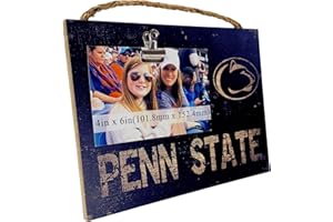 Fan Creations Penn State NCAA Wooden Photo Holder with Clip Decorative College Picture Frame- Versatile for Wall Decor or Tabletop- Holds 4x6 Print- Sport Your Big Ten Pride