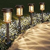 XMCOSY+ Solar Pathway Lights Outdoor 6 Pack, 20 LM Solar Garden Lights Warm White Solar Powered Waterproof, Landscape Lightin