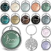 Equsion 36 Pcs Christian Keychains Mini Bible Verse Keyring with Scripture Religious Church Gift for Women Men Easter Holiday Gifts (Retro)
