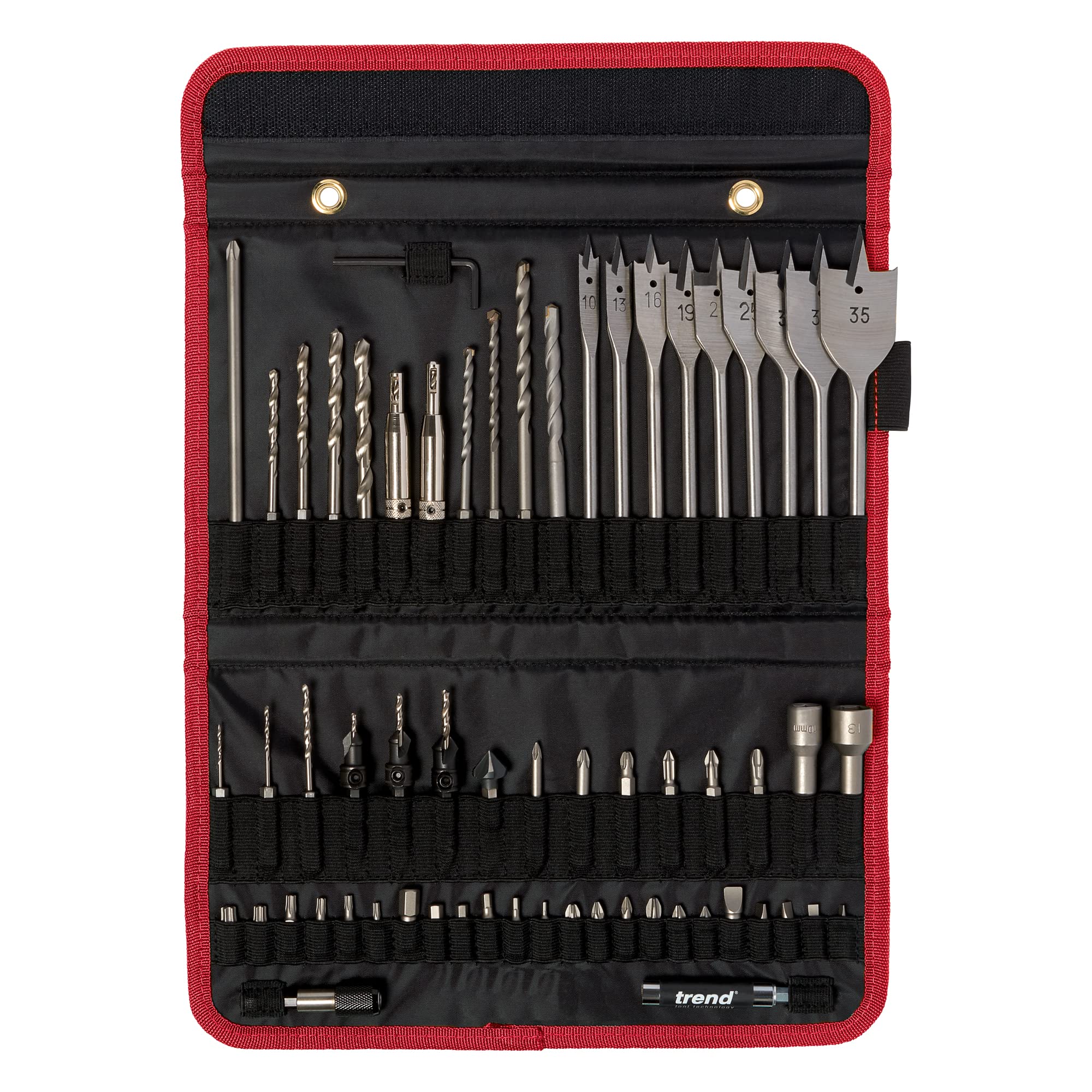 Trend 60-Piece Quick Release Craft Pro Tool Set, Magnetic Quick Chuck, Retractable Bit Holder, Deburr Countersink, QR/SET/2