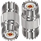 UHF Female Connector TUOLNK PL259 UHF Female to Female Coaxial Adapter SO239 to SO239 Coax Adapter for CB Radio 2pcs