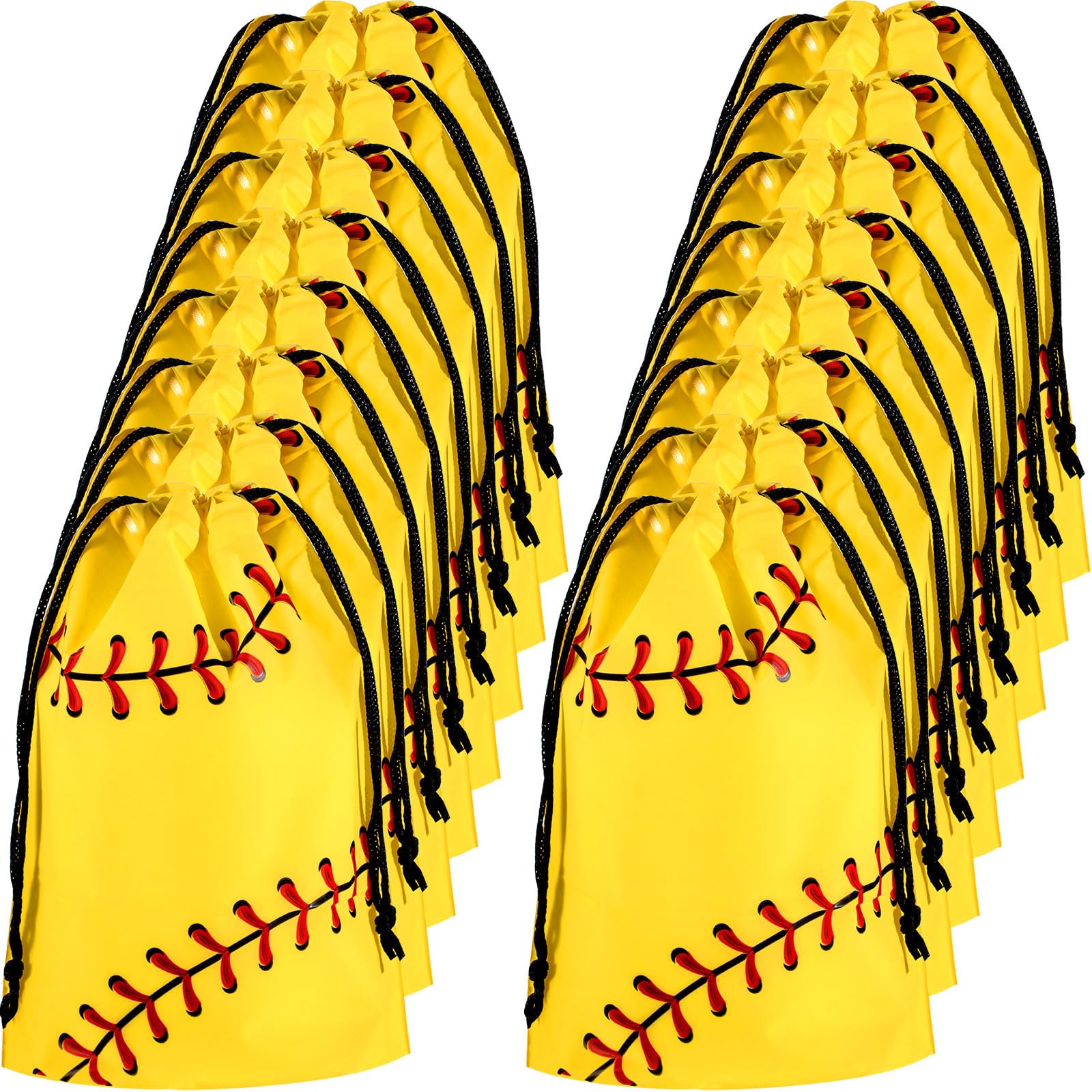 Photo 1 of Silkfly 50 Pack Softball Snack Drawstring Bags Small Softball Snack Plastic Goodie Gift Bags Party Favor for Sport Party Supplies, 6 x 8 Inch