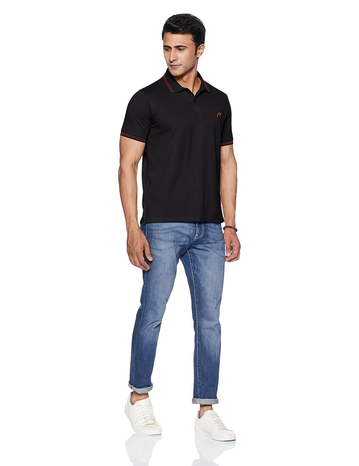 proline men's solid regular fit cotton polo