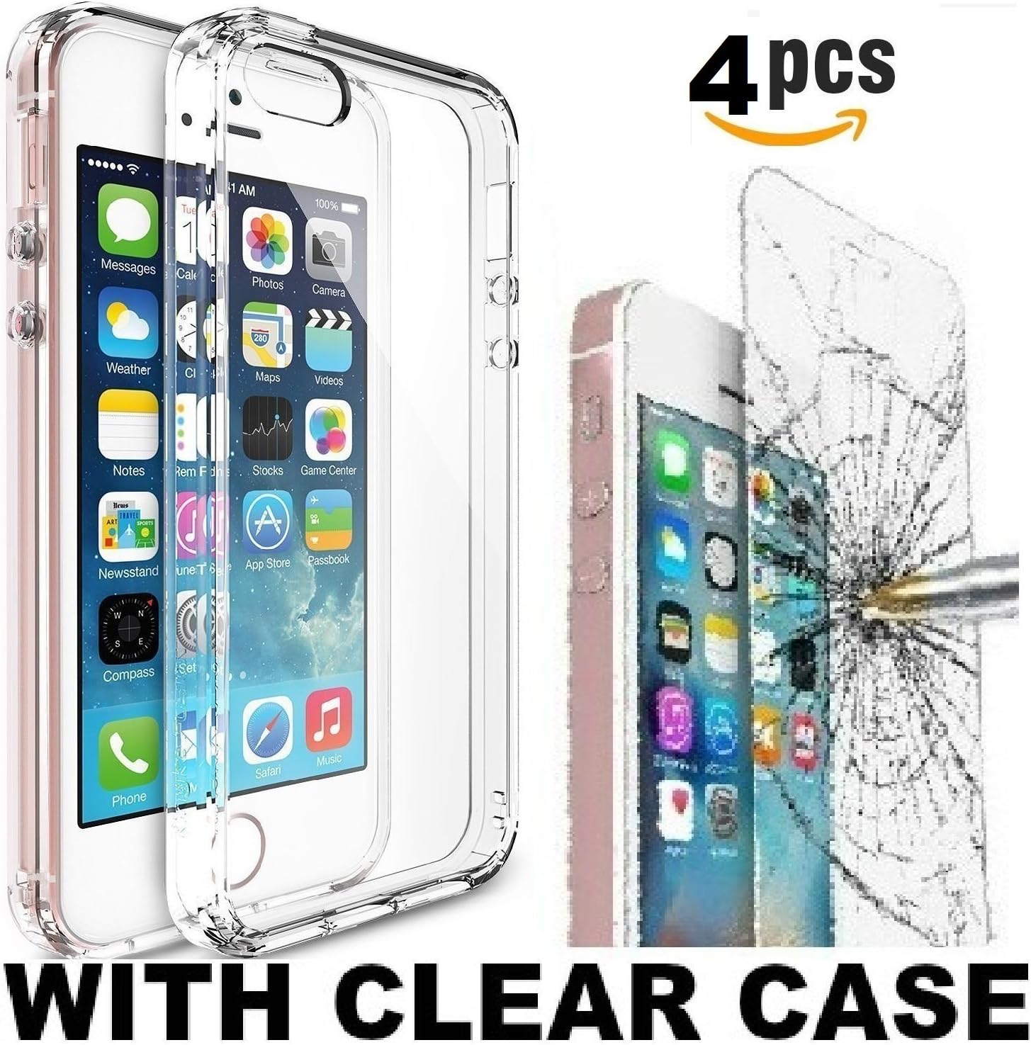 iPhone SE/5/5S Screen Protector Tempered Glass for apple iPhone SE Amazon.co.uk Electronics