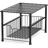 SimpleHouseware Stackable Under Sink Cabinet Sliding Basket Organizer Drawer, Black