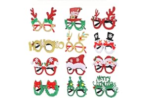 12 Styles Christmas Glasses Frame Glitter Christmas Party Glasses Costume Creative Eyewear for Christma Party Supplies
