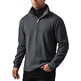 Herberton Men's Quarter Zip Pullover Soft Fleece-Lined Mock Neck Thermal Casual Long Sleeve Sweatshirt (S-2XL)