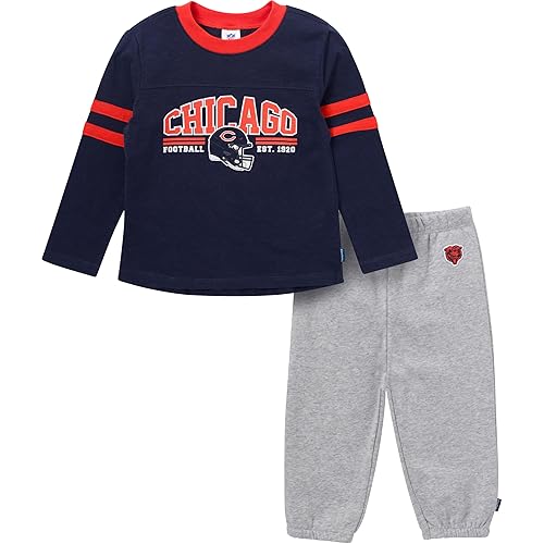 Geber Unisex Baby NFL Team Shirt and Sweatpants Set, Bears, 2T