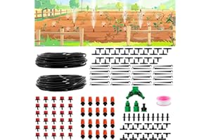 TENDER EPOCH Drip Irrigation System Kit, Garden Watering System Automatic Irrigation Equipment for Garden Greenhouse Patio Lawn, Misting Sprinkler Efficient Sprinkler System Kit