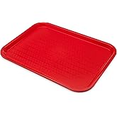 Carlisle FoodService Products CT121605 Café Standard Cafeteria / Fast Food Tray, 12" x 16", Red