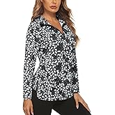 Koscacy Women's Long Sleeve Golf Tennis Polo Shirts UPF50+ Half Zip Dry Fit Workout Tops Athletic Shirt