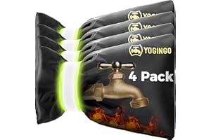 YOGINGO 4 Pack Outdoor Faucet Covers for Winter Freeze Protection Hose Bib Covers for Winter, Water Spigot Cover Winter Insulated 8.3" x 5.9" Pipe Wrap Insulation Cover Socks Outside Faucet Freeze Protector
