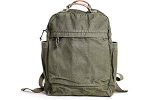 Gootium Canvas Backpack for Women Vintage Style Zipper Bag Men's Casual Daypack Cloth Outdoor Travel Rucksack, Olive