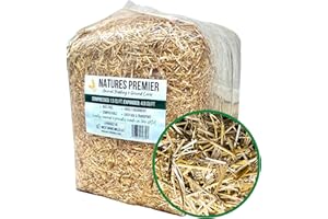 WEST SHORE MILLS LLC Natures Premier - 100% Dust-Free Chopped Wheat Straw for Animal Bedding, Decorations, Gardens, Farms, and Pets - Biodegradable Small Hay Straw (Paja) Bales for Chickens, Dog, Feral Cat, Goat, Rabbits
