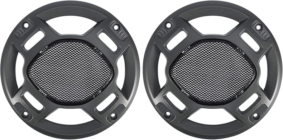Amazon X Autohaux カースピーカーグリル Absプラスチック製 グレー 車用 メッシュプロテクタースピーカーグリルカバー サブ ウーファーホーンガードカバー 12 5cm 2個入り オーディオパーツ 車 バイク