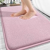 OLANLY Thick Memory Foam Bath Mat Rug 30x20, Extra Soft Absorbent Bathroom Rug, Quick Dry Bath Mats, Non-Slip, Machine Washable Carpet for Bathroom, Tub and Shower, Home Decor Accessories, Dusty Rose
