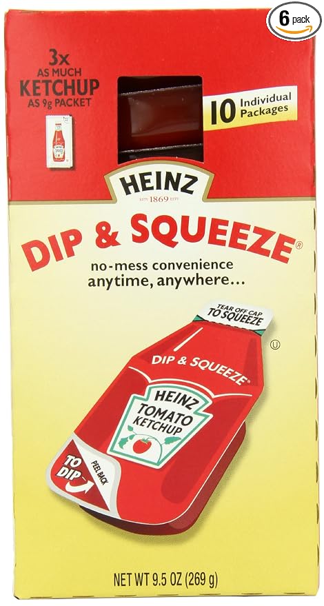 Heinz dip&squeeze tomato ketchup - 10 ct (013000003186)