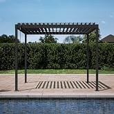 MIRADOR 80S Louvered Pergola 10' x 10', Modern Style with Adjustable Louvers for Outdoor Roof, Garden, Easy Assembly, Durable