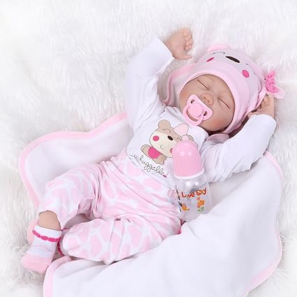 Npkdolls Reborn Baby Doll Soft Simulation Silicone Vinyl 22 55Cm I Love Naps Sleeping Girl Crafted in and Weighted Body