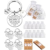 QAUYETM 36 Pcs Best Friend Christmas Gifts Funny Keychain Spooky Bestie Gifts Long Distance Friendship Stuff with Cards Bags for Women Coworkers