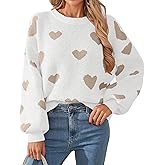 Libsorge Womens Valentine Heart Sweater 2026 Valentines Day Trendy Cute Oversized Long Sleeve Pullover Sweaters