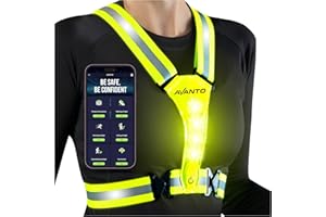 AVANTO LIFESTYLE AVANTO LED Reflective Vest, Original, USB-C, High Visibility Safety Vest, Reflective Gear with Free Safety Courses, Running Lights for Runners, Dog Walking, Biking, Motorcycle, Driver