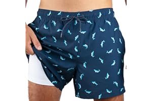 Kanu Surf Mens 5” Adventure Men’s Swim Trunks – UPF 50+ Quick-Dry Bathing Suit Shorts with Pockets & Compression Liner