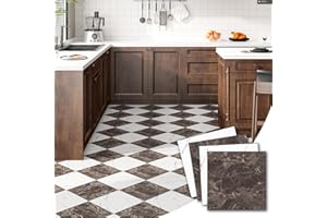 ZRJT 30-Pack 30 Sq.Ft Peel and Stick Floor Tiles Vinyl Matte Pattern Flooring, 12” x 12” Self Adhesive Vinyl Flooring DIY for