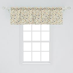 Ambesonne Leaves Window Valance, Autumn Theme