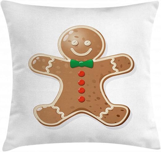 Amazon Com Ambesonne Gingerbread Man Throw Pillow Cushion Cover