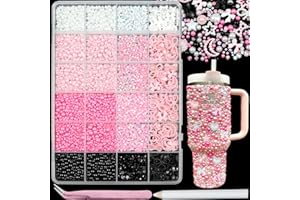 SEMATA Pearl Bedazzling Kit Black Pearls for Crafting Decora with Silver Rhinestones for Crafts Mixed Flatback Pearl Star Bedazzling Bedazzle Gems for Crafts Nail Pearls for Women and Girls