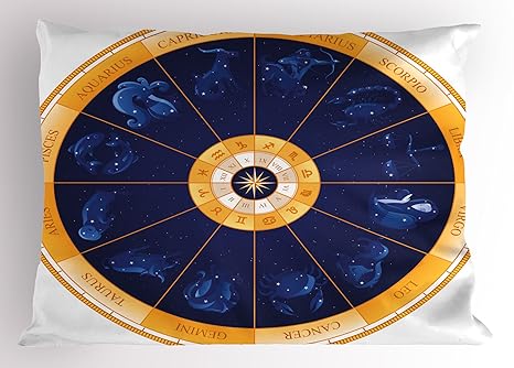 Ambesonne Astrology Pillow Sham Natal Birth Chart Zodiac