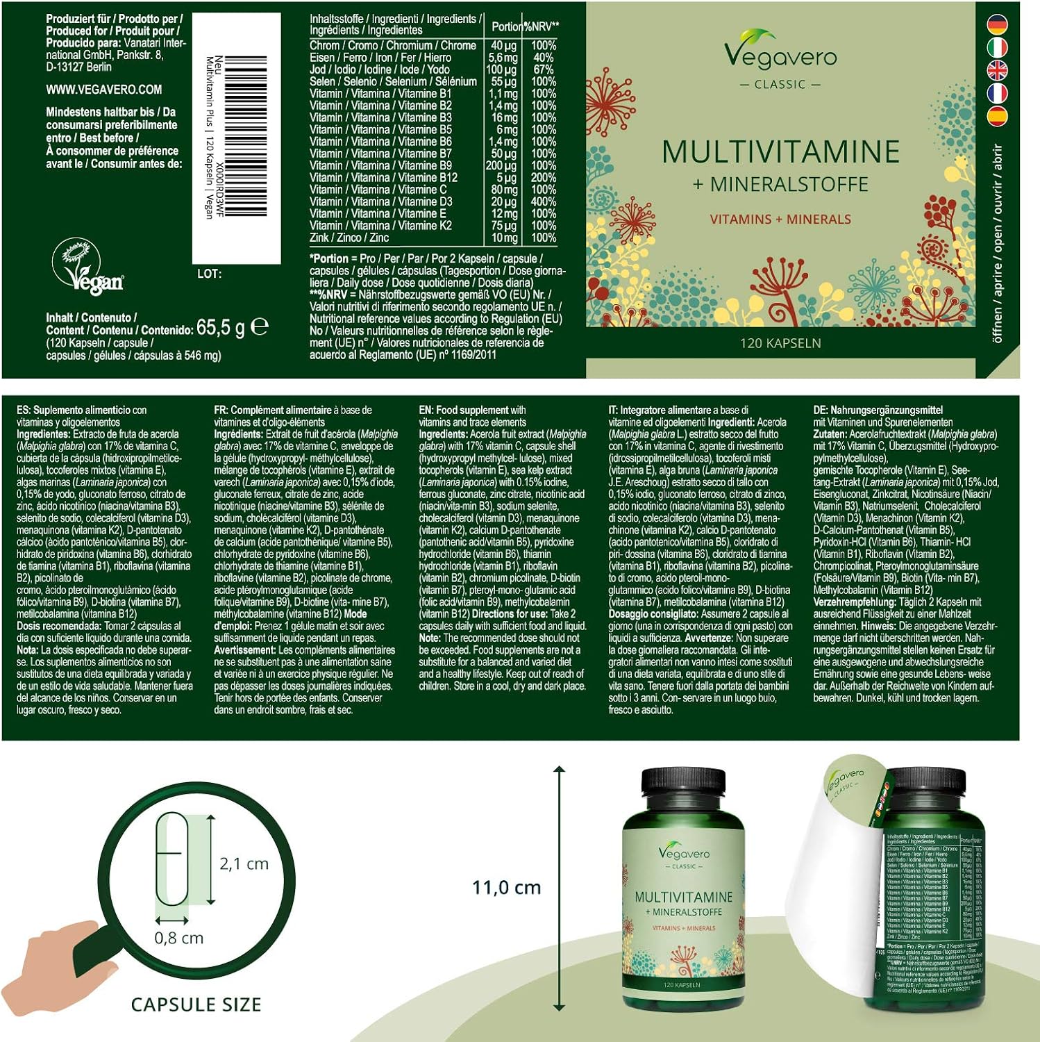 Vegavero Multivitamins and Minerals, 120 count (Pack of 1) - Image 3