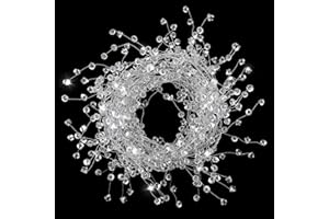 Crystal Christmas Garland for Tree Ornaments - 20 FT Shiny Acrylic Diamond Beads Decorations for Holiday Table Centerpieces, 