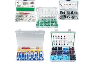 5 Set Car A/C Repair Kit+102PCS A/C Valve Core Kit+270pcs O-Ring Seals Kit+77pcs Charging Port Dust Caps+16pcs AC Fuel Line D