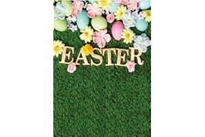 CHAIYA 5X7FT Easter Backdrop Happy Easter Backdrop Spring Green Grass Photography Background Easter Colorful Eggs Backdrop Children Easter Party Backdrop CY258