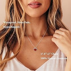 SmileBelle Red Heart Necklace Carnelian Necklace