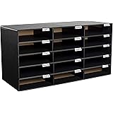 AdirOffice File Organizer Classroom - Office - Home - Corrugated Cardboard (15 Slots, Black)