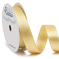 Ribbli Gold Double Faced Purl Ribbon,Luxury Glitter