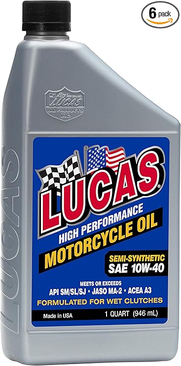Amazon Com Lucas Oil 10710 6pk 10w 40 Semi Synthetic Motorcycle Oil Case Of 6 Automotive