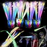 48Pcs Fiber Optic Wands Glow Sticks Toy, LED Light Up Wand, Glow in the Dark Party Supplies, Light Up Party Favors, Glow Flashing Light Sticks Party Decorations (Mixed Color)