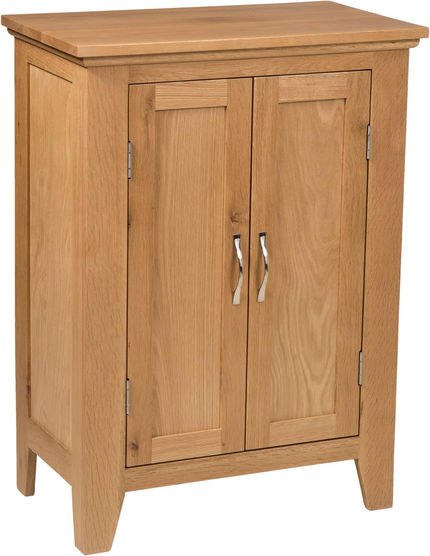Camberley Small Oak Shoe Storage Cupboard | Wooden Hallway Organiser/Cabinet/Stand