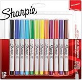 Sharpie Permanent Markers Ultra Fine Point Assorted 12 Markers