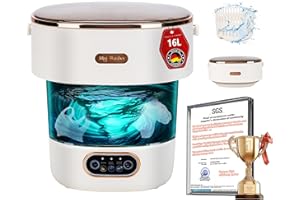 VBILOBEC 5.0 New Upgraded Portable Washing Machine 16L Mini Foldable Washer [SGS certified German high-efficiency motor] [UV-C blue light cleaning]Foldable Design Ideal for Hotel, Home, Apartment and Campain