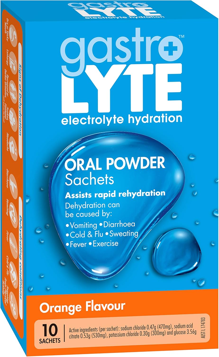 Gastrolyte Sachets Electrolyte rehydration formula Replaces lost