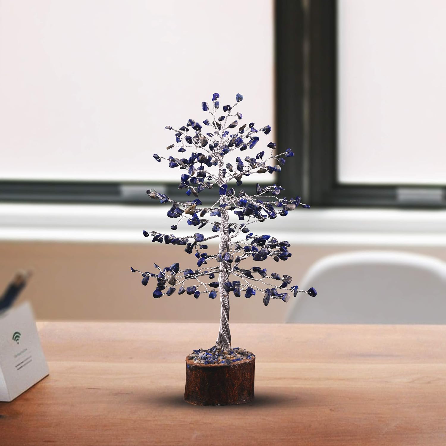 Lapis Lazuli crystal tree, crystals and gemstones tree of life artificial bonsai crystal tree, decorative home accessories - Image 4